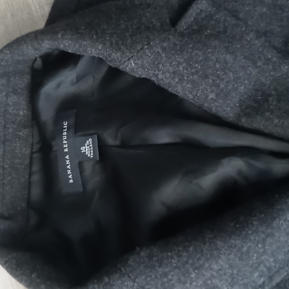 Banana Republic grey short puffy sleeve Blazer size 14 - Picture 3 of 11